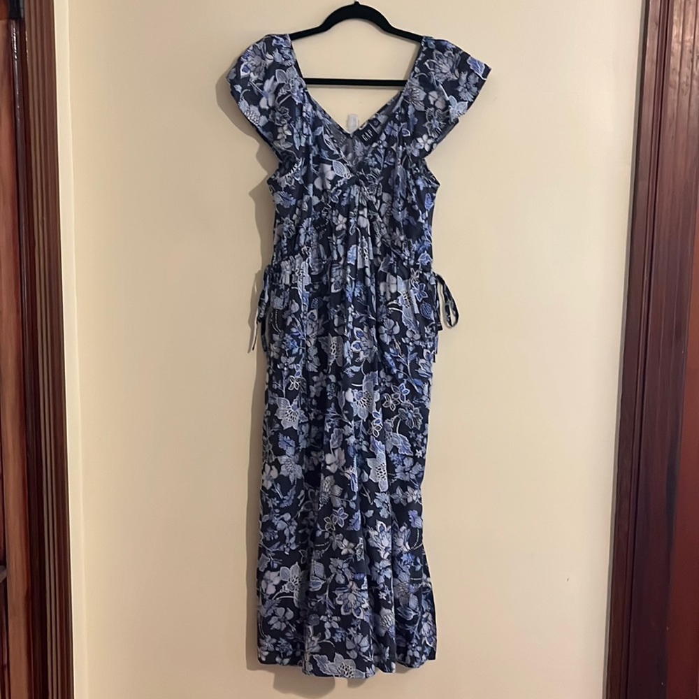 GAP Blue Floral Midi Dress